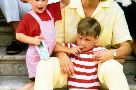 Księżna Diana z synami: Harrym i Williamem