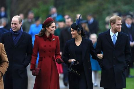 Meghan Markle i Kate Middleton z rodziną królewską na świątecznej mszy