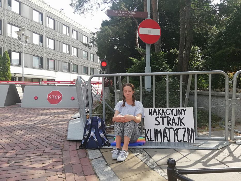13-latka protestuje pod sejmem przeciwko bierności polityków w sprawie ochrony klimatu