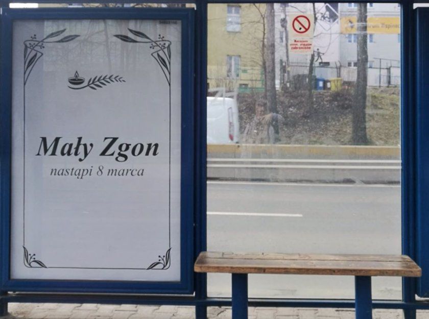 Plakaty "Mały Zgon nastąpi 8 marca"