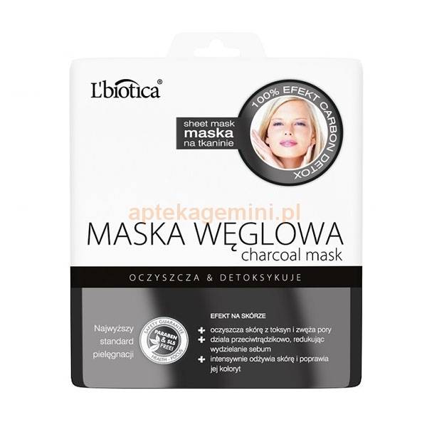 Maska węglowa na tkaninie, L’Biotica, 16,80 zł