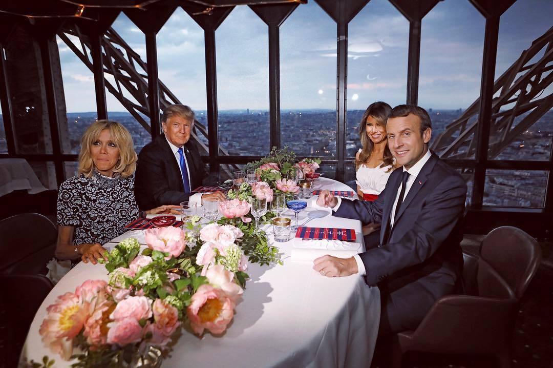 Brigitte Macron i Melania Trump na kolacji