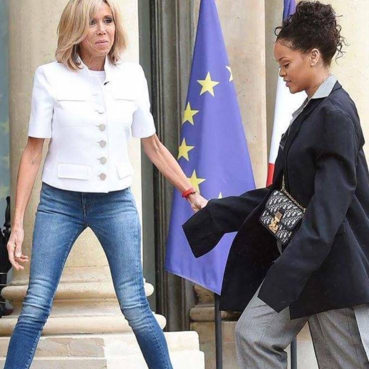 Rihanna i Brigitte Macron