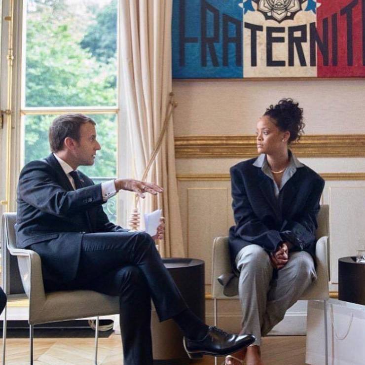 Rihanna i Emmanuel Macron