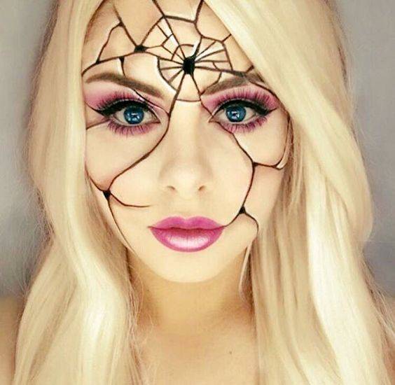Makijaż na Halloween - pajęczyna