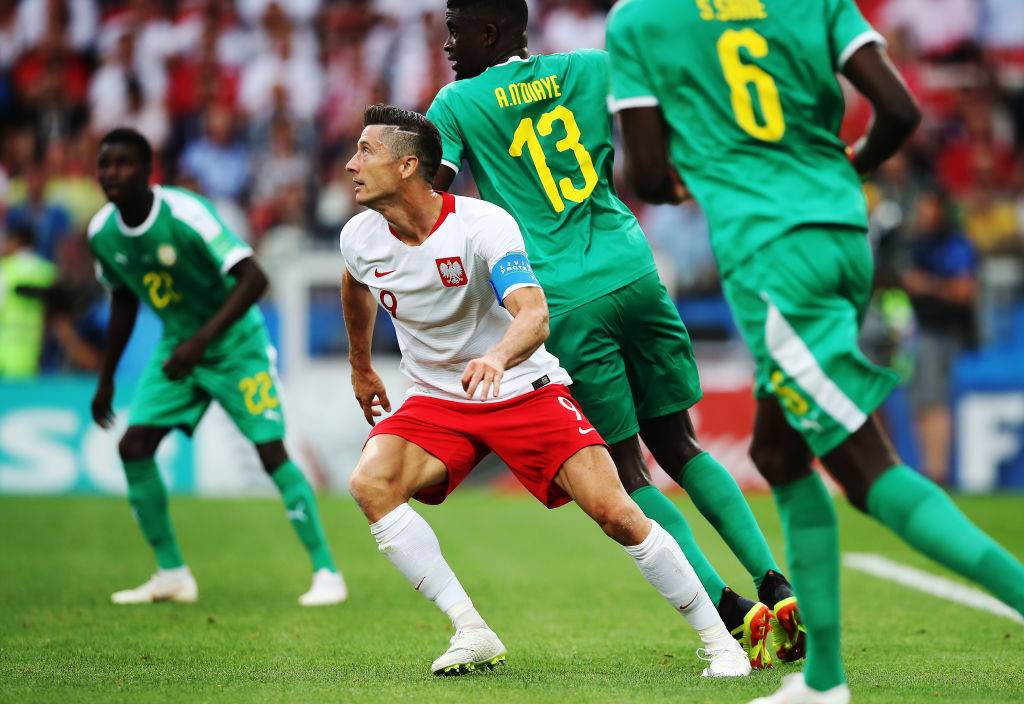 Robert Lewandowski w meczu Polska Senegal