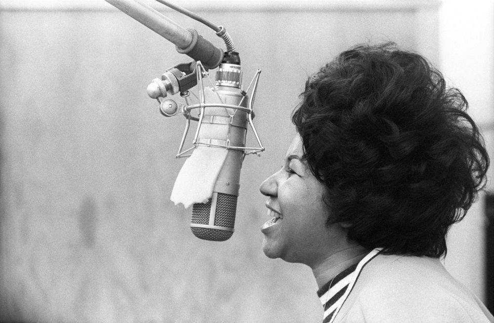 Aretha Franklin podczas nagrań, 1969