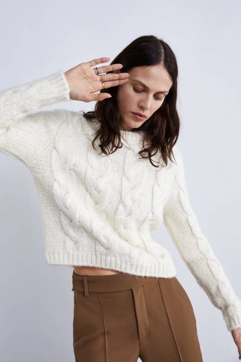 Biały sweter Zara, 99,90 zł