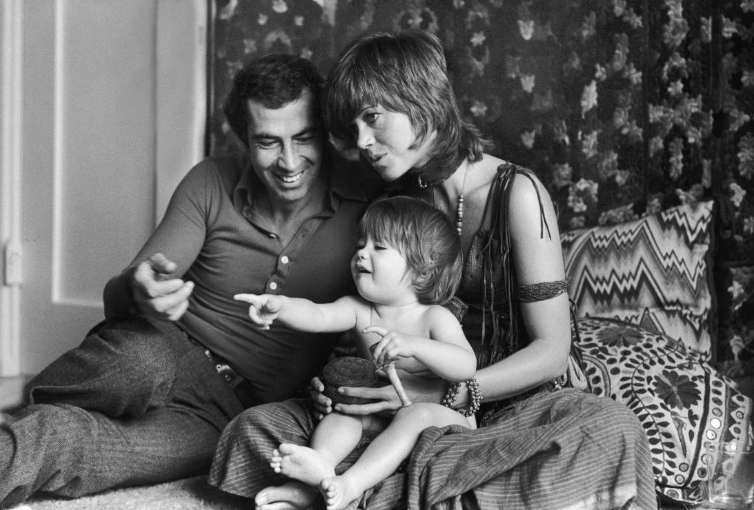 Jane Fonda z mężem Rogerem Vadimem i córką Vanessą