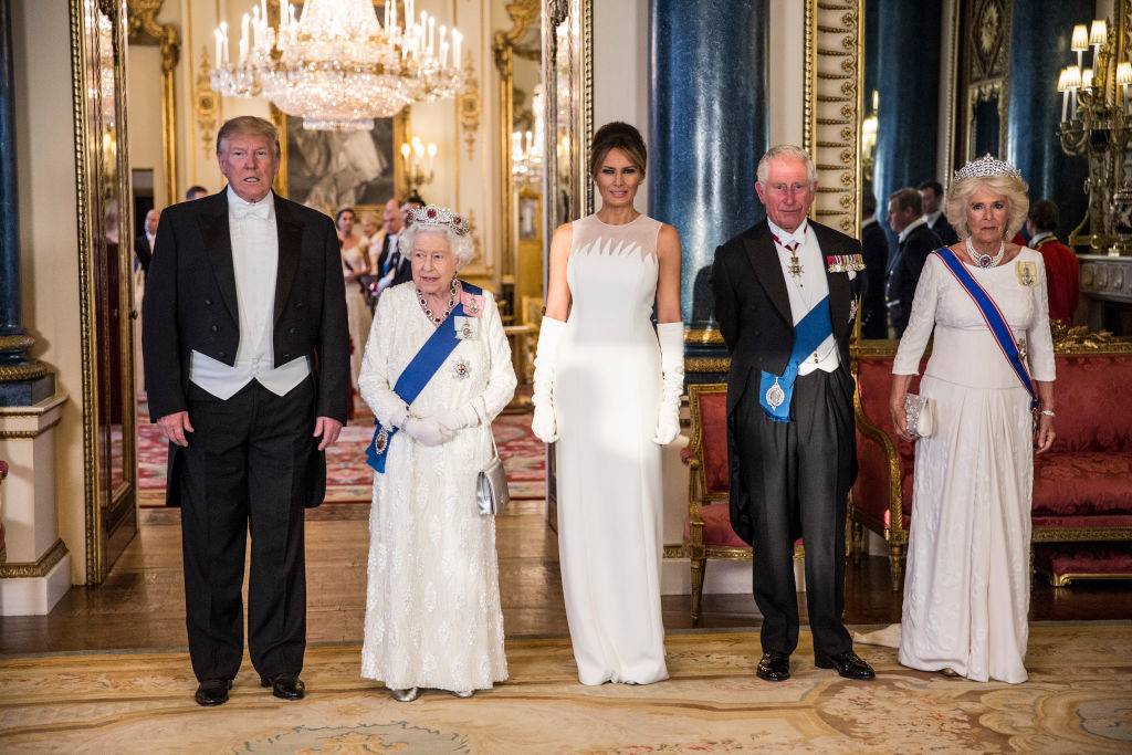 Melania Trump i Donald Trump na spotkaniu z Księciem Karolem i Księżną Camillą