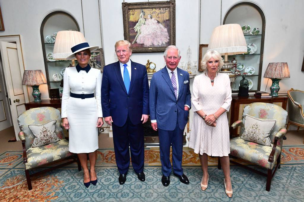 Melania Trump i Donald Trump na spotkaniu z Księciem Karolem i Księżną Camillą