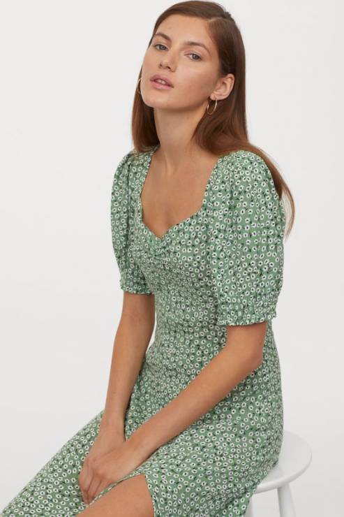 H&M sukienka w drobne kropki w stylu retro