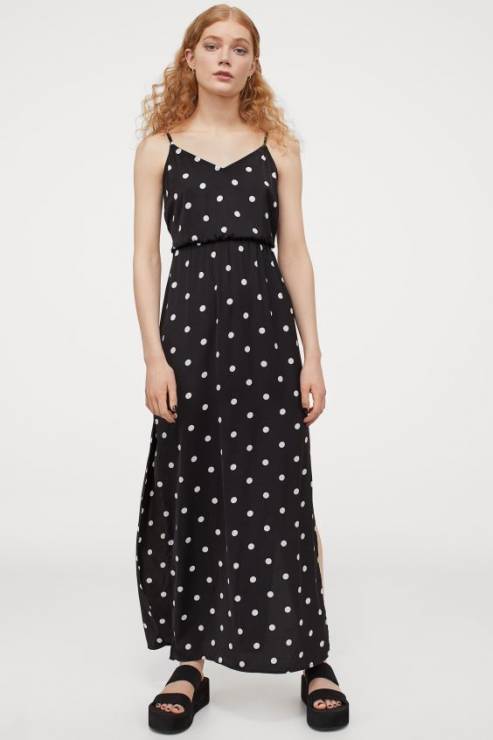 H&M sukienka w kropki na ramiączkach