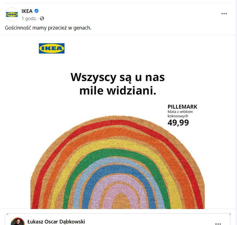 Tęczowa wycieraczka IKEA