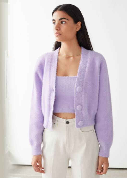 Moda na jesień 2020 - sweter w fioletowym kolorze & Other Stories
