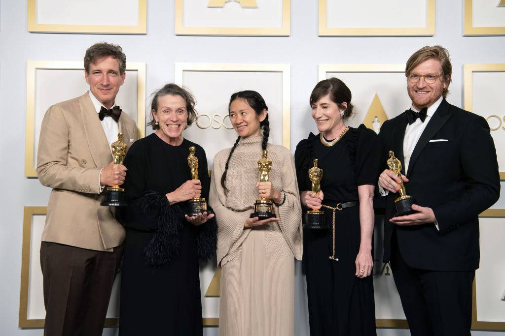 Frances McDormand i ekipa filmu "Nomadland" na Oscarach 2021