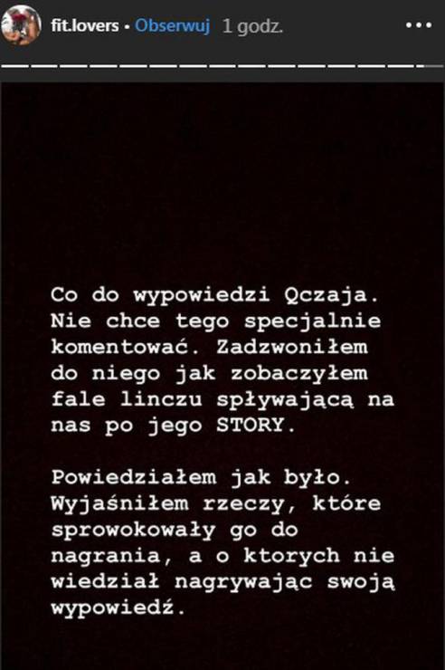 Mateusz Janusz przeprasza za salto na Instagramie
