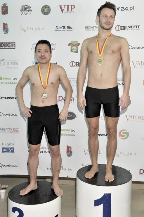 Mateusz Banasiuk podczas Mistrzostw Polski Aktorów w Pływaniu