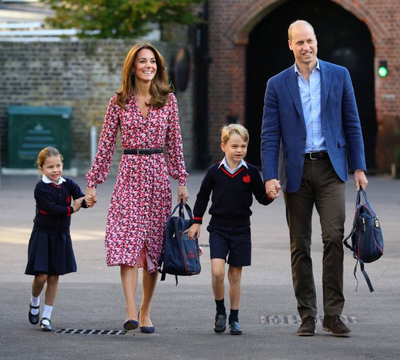 Książę George, księżniczka Charlotte, książę William, księżna Kate
