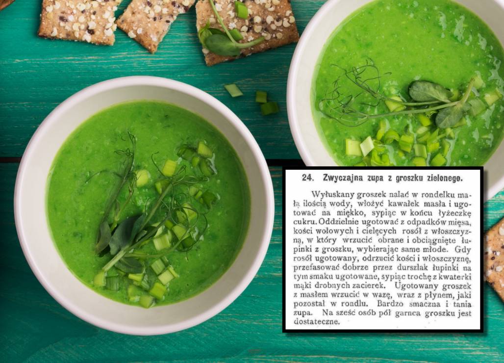 Przepisy Lucyny Ćwierczakiewiczowej - zupa z zielonego groszku