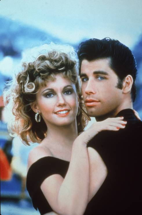 John Travolta i Olivia Newton-John jako Danny i Sandy w "Grease"