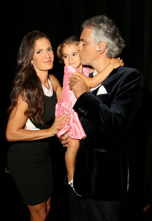 Andrea Bocelli z żoną i córką