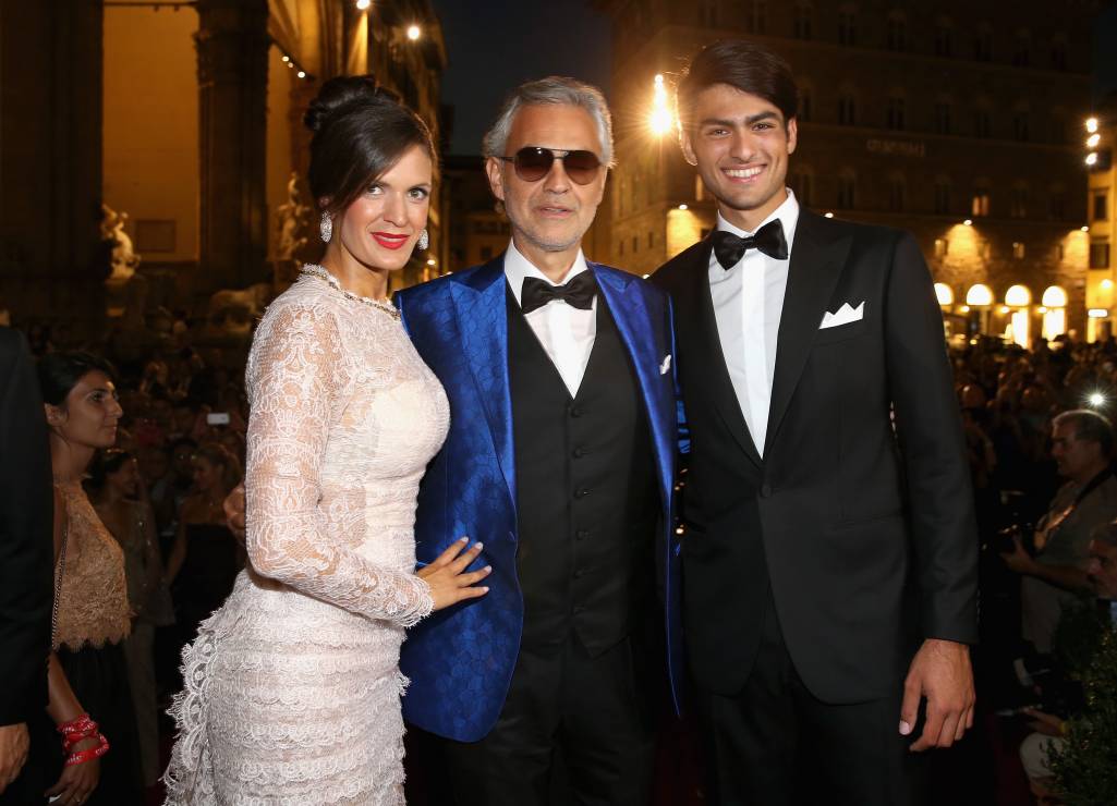 Andrea Bocelli z żoną i synem Matteo